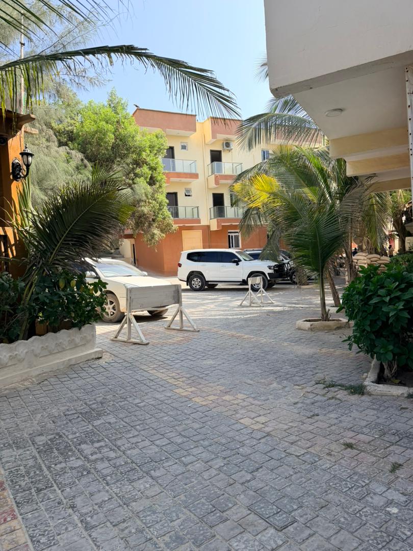 Hotel courtyard and parking